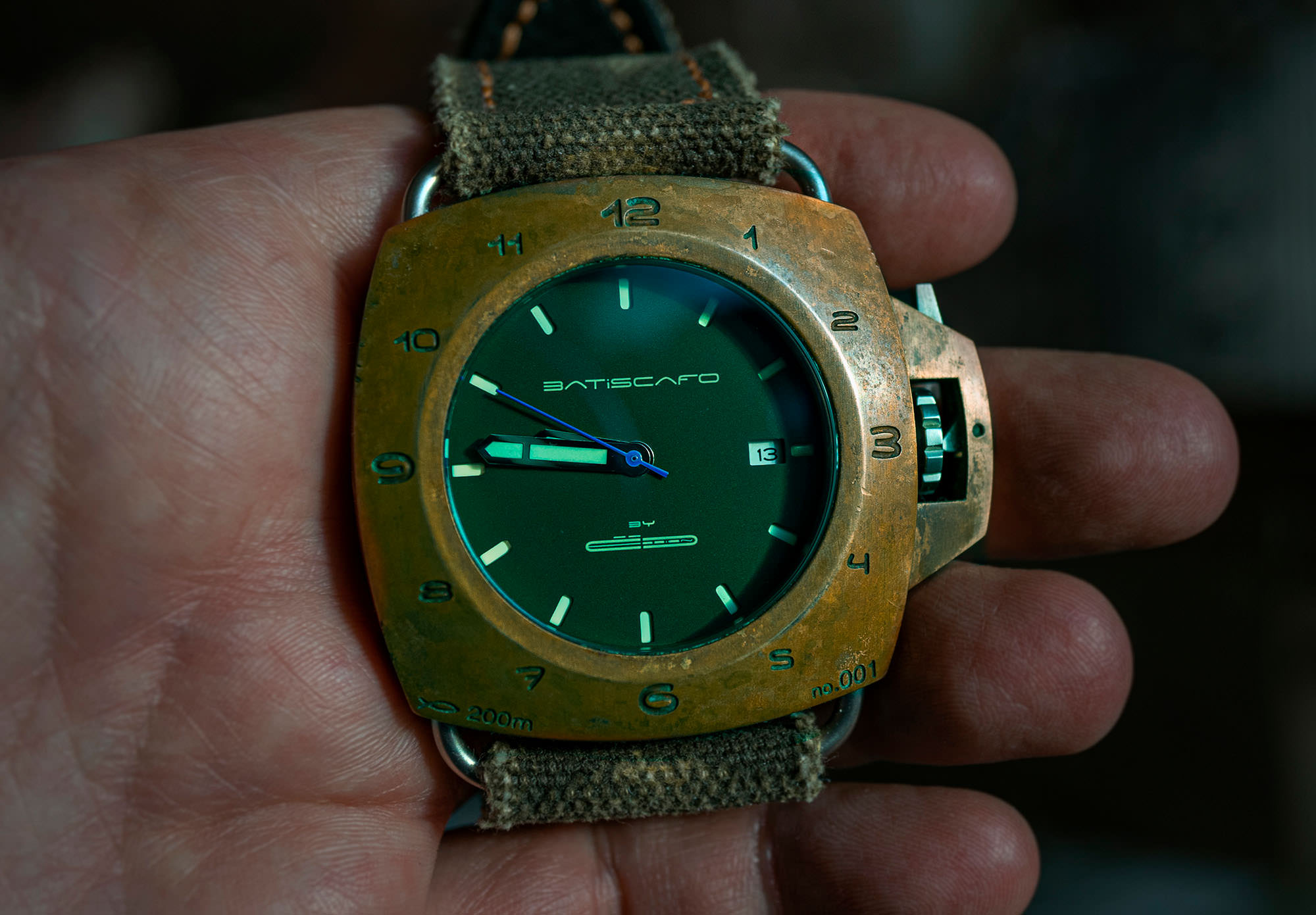 Batiscafo Quadro 45 Bronze grün neuwertig – WatchPatrol