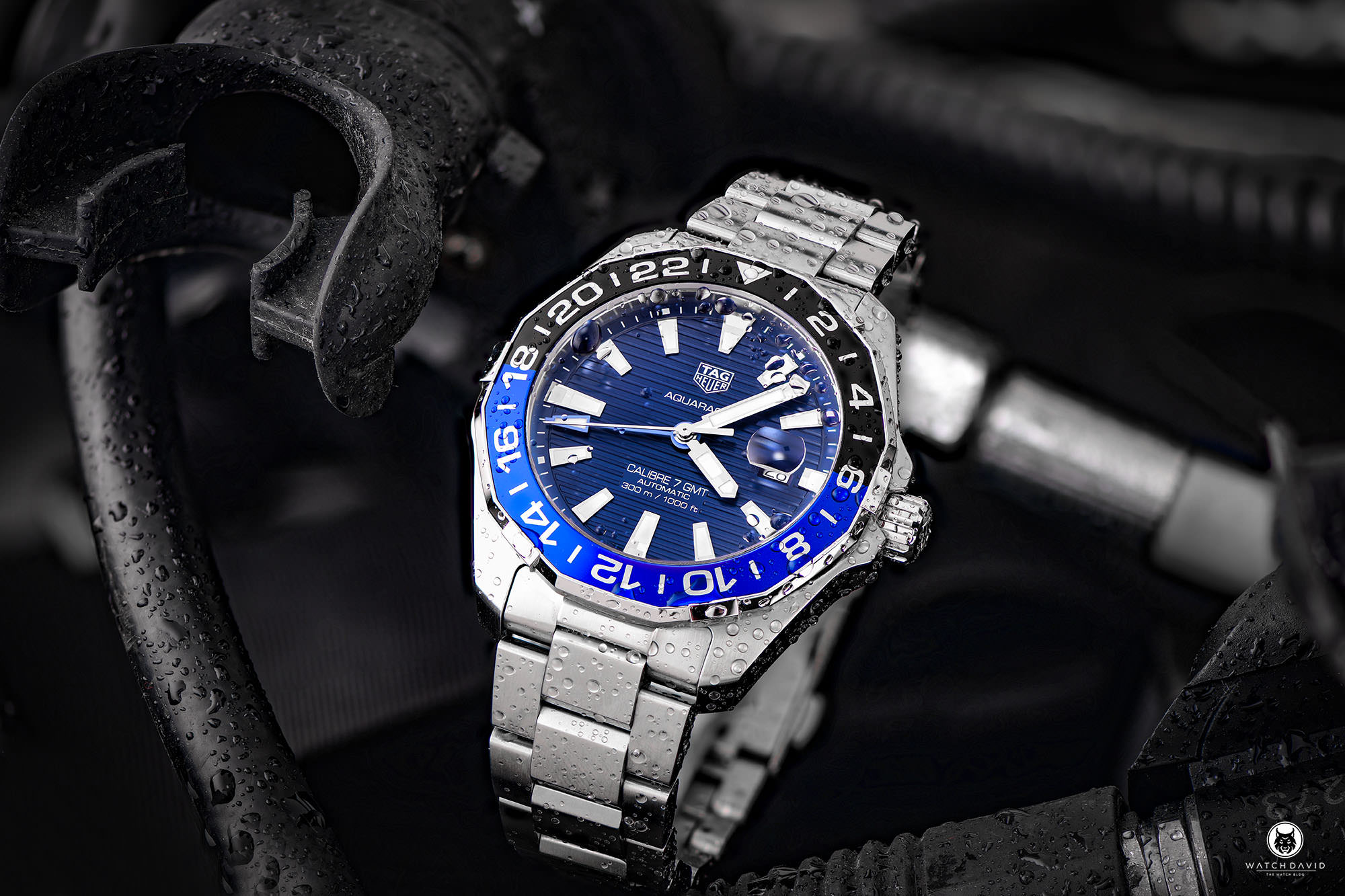 TAG Heuer Aquaracer Calibre 7 GMT Automatic Mens Black Steel Watch